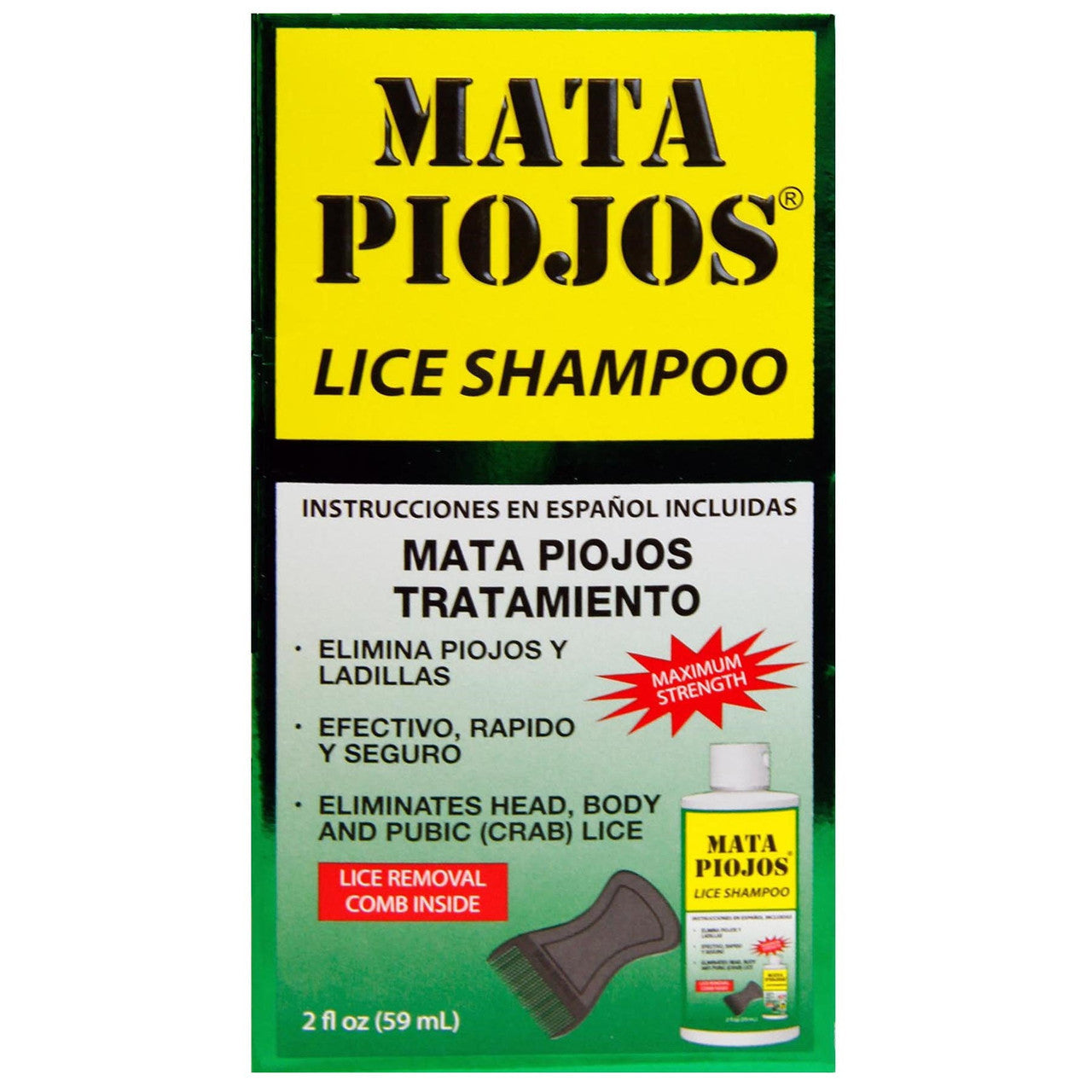 Mata Piojos Lice Hair Shampoo, 2 Oz
